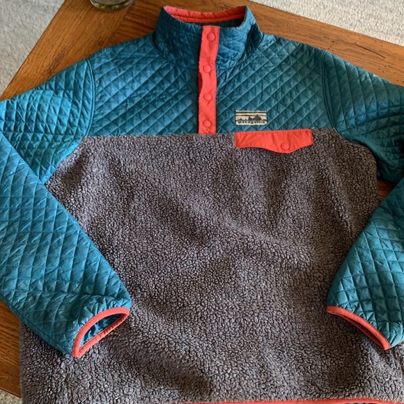 Patagonia Women's Mixed Snap-T® Pullover Jacket Crater Blue Rare Size Large - Picture 2 of 14